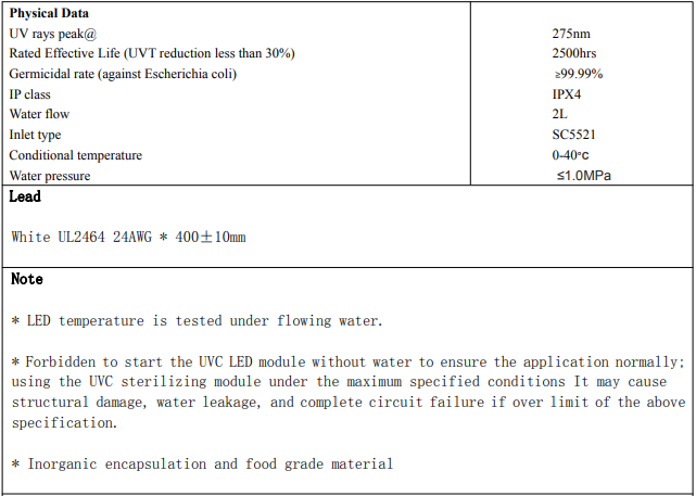 led uvc for water purification with wavelength 275nm2