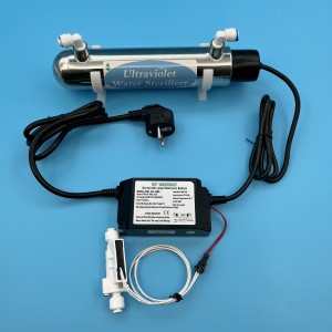 2GPM UV water sterilizer with water flow Switch for water treatment with 16W UV lamp